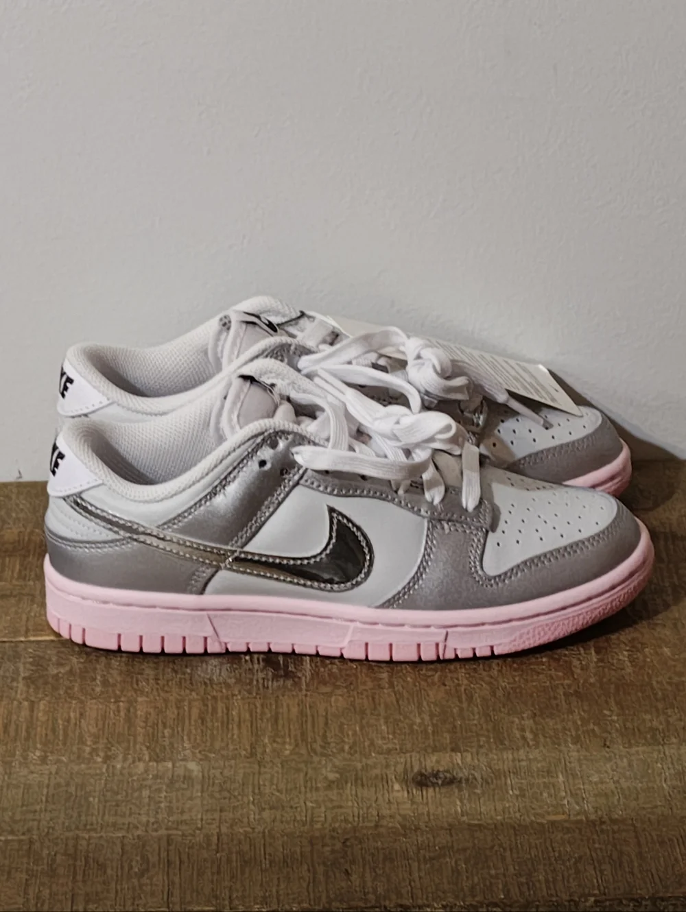 Nike Dunk Low LX 'Metallic Silver Pink Foam' Kid's Size 4Y / Women's 5.5